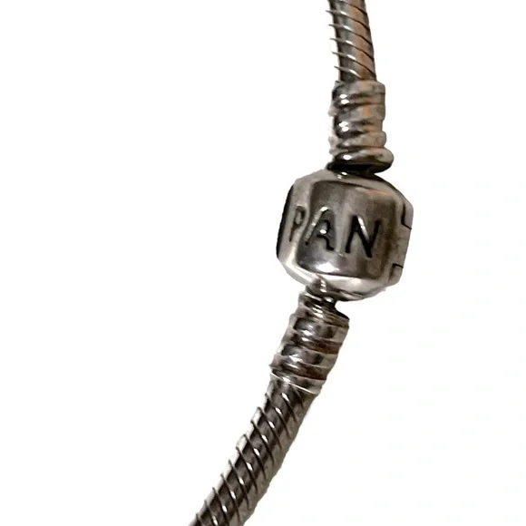 Pandora Sterling Silver Bracelet With Charms 7 3/4” - Picture 4 of 7